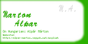 marton alpar business card