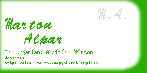 marton alpar business card